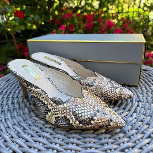 Louise et Cie Kirina Scalloped Mule Pastello Python Sz 7 - Picture 3 of 12